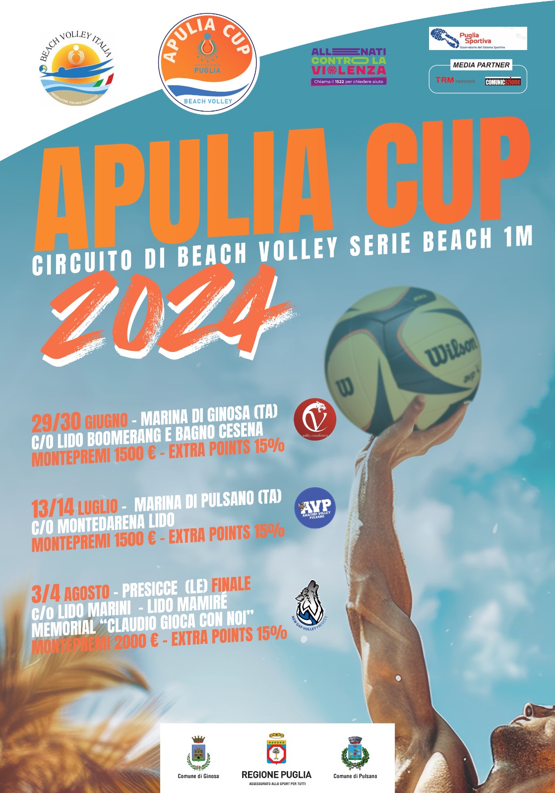BEACH VOLLEY, A MARINA DI GINOSA (TA) TORNA IL CIRCUITO “APULIA CUP ...